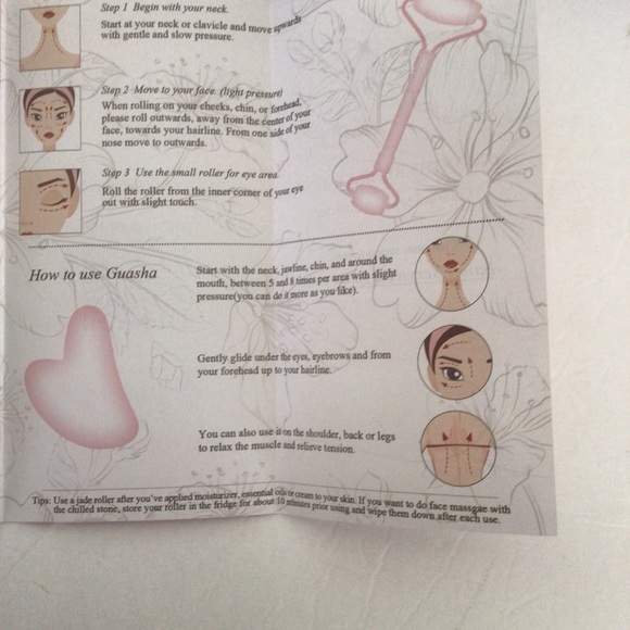 BAIMEI JADE ROLLER GUA SHA FACIAL TOOLS GIFT SET NWT - Picture 10 of 14